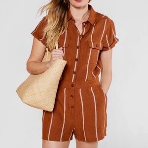 Outerknown romper shortall in linen.